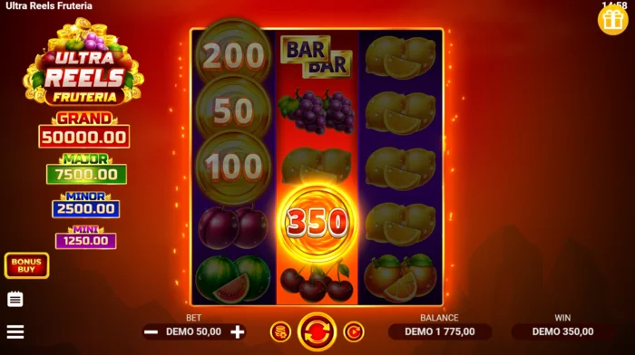 Ultra Reels Fruteria - syiling Coin Collect dengan nilai