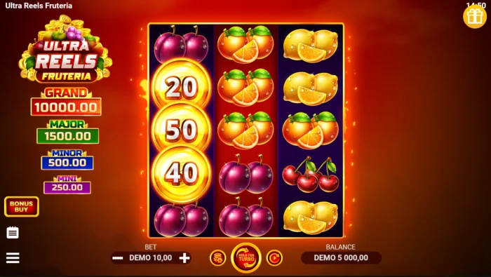 Ultra Reels Fruteria - skrin permainan utama 3 kali 5